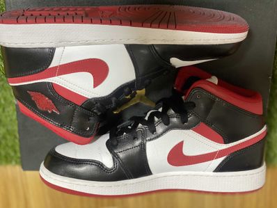 NIKE GS AIR JORDAN 1 MID "WHITE/GYM RED/BLACK"