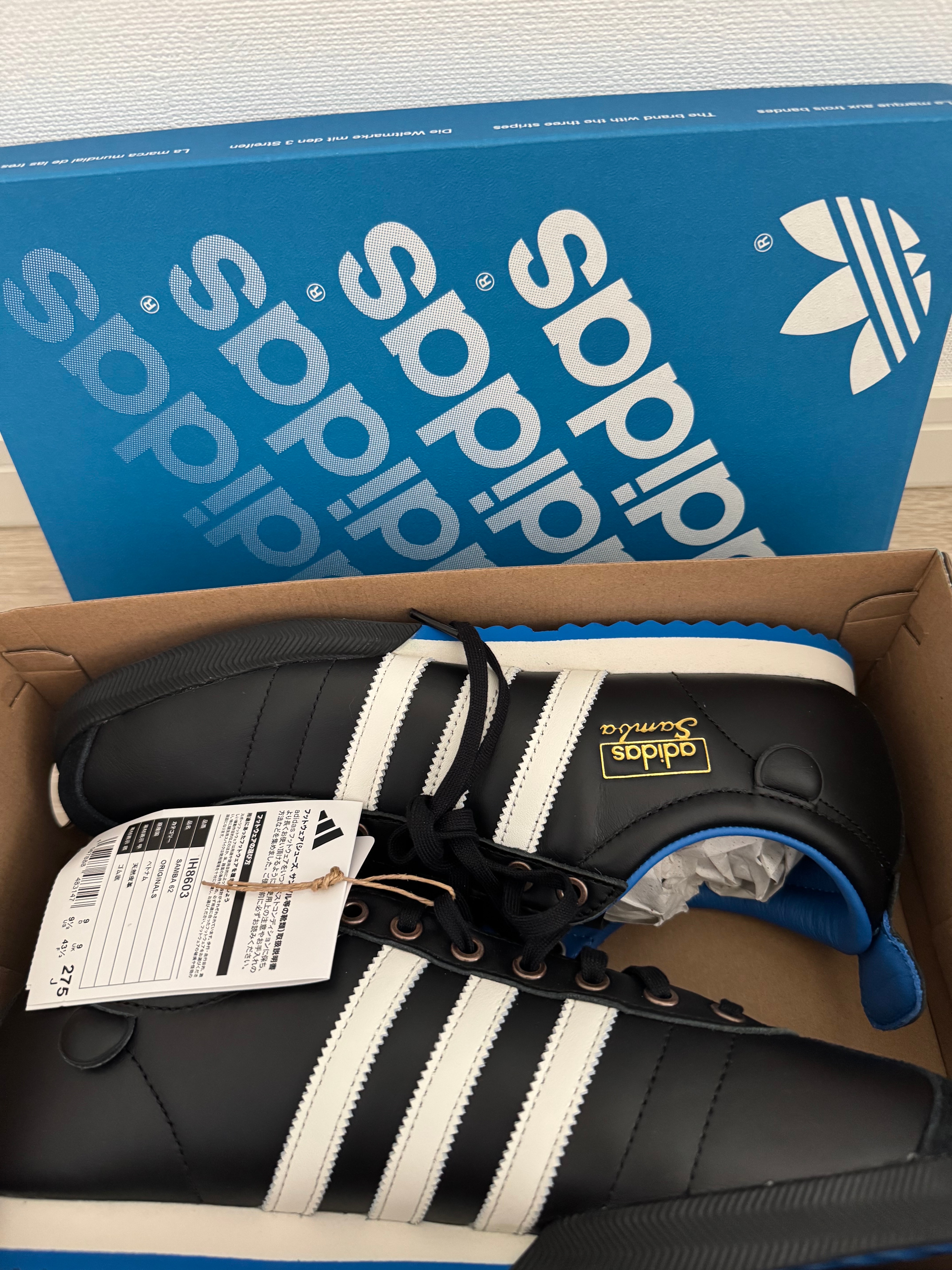 adidas Samba 62 "Core Black/Cloud White/Blue Bird"
