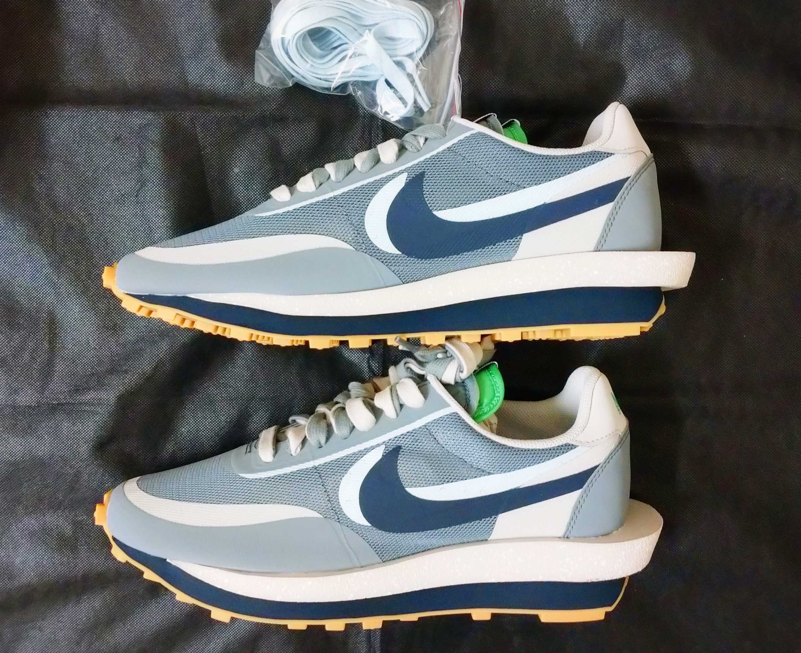 CLOT × Sacai × Nike LD Waffle "Grey Obsidian/Cool Grey"