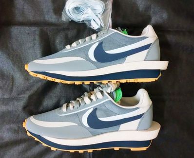CLOT × Sacai × Nike LD Waffle "Grey Obsidian/Cool Grey"