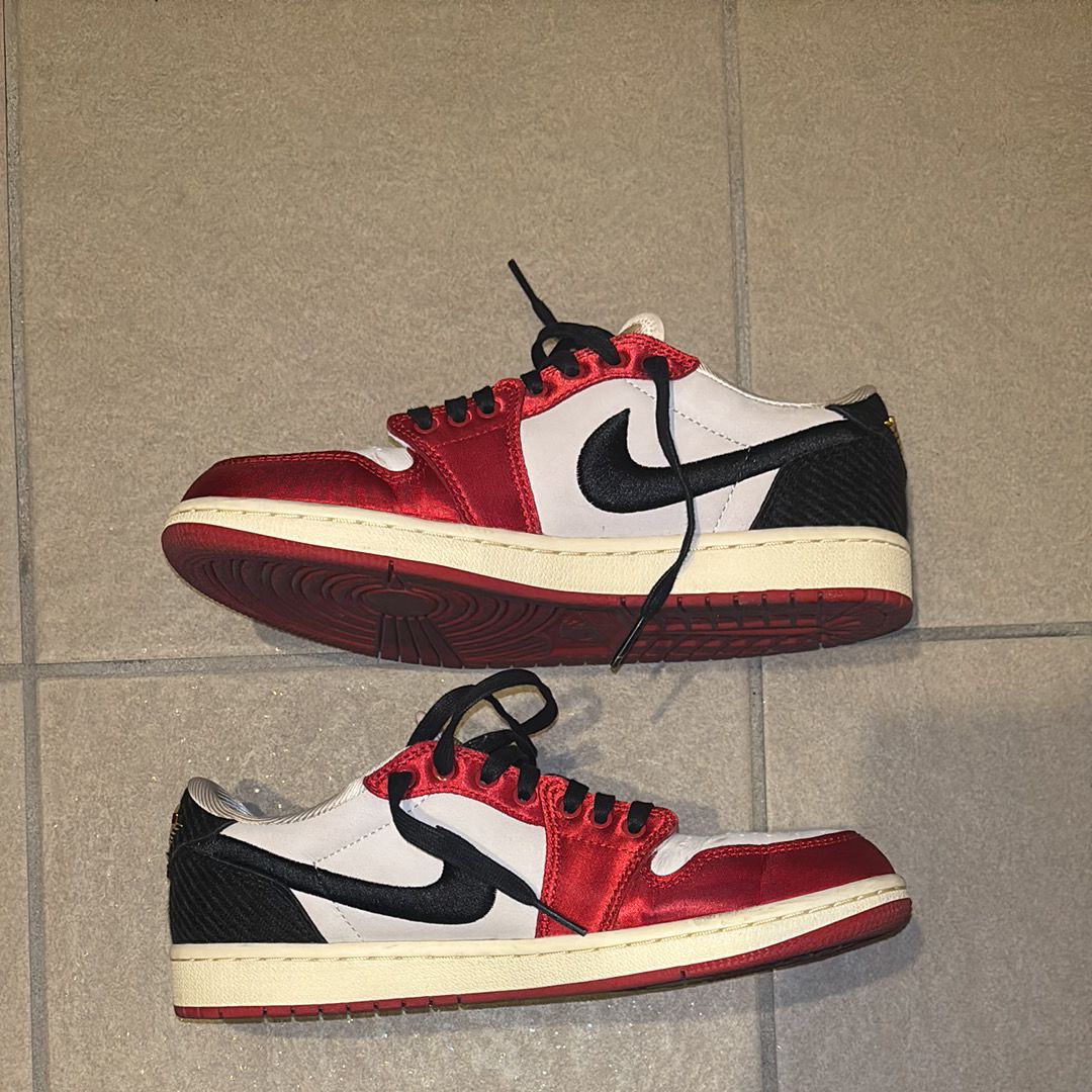 Trophy Room × Nike Air Jordan 1 Low OG "Sail and Varsity Red"