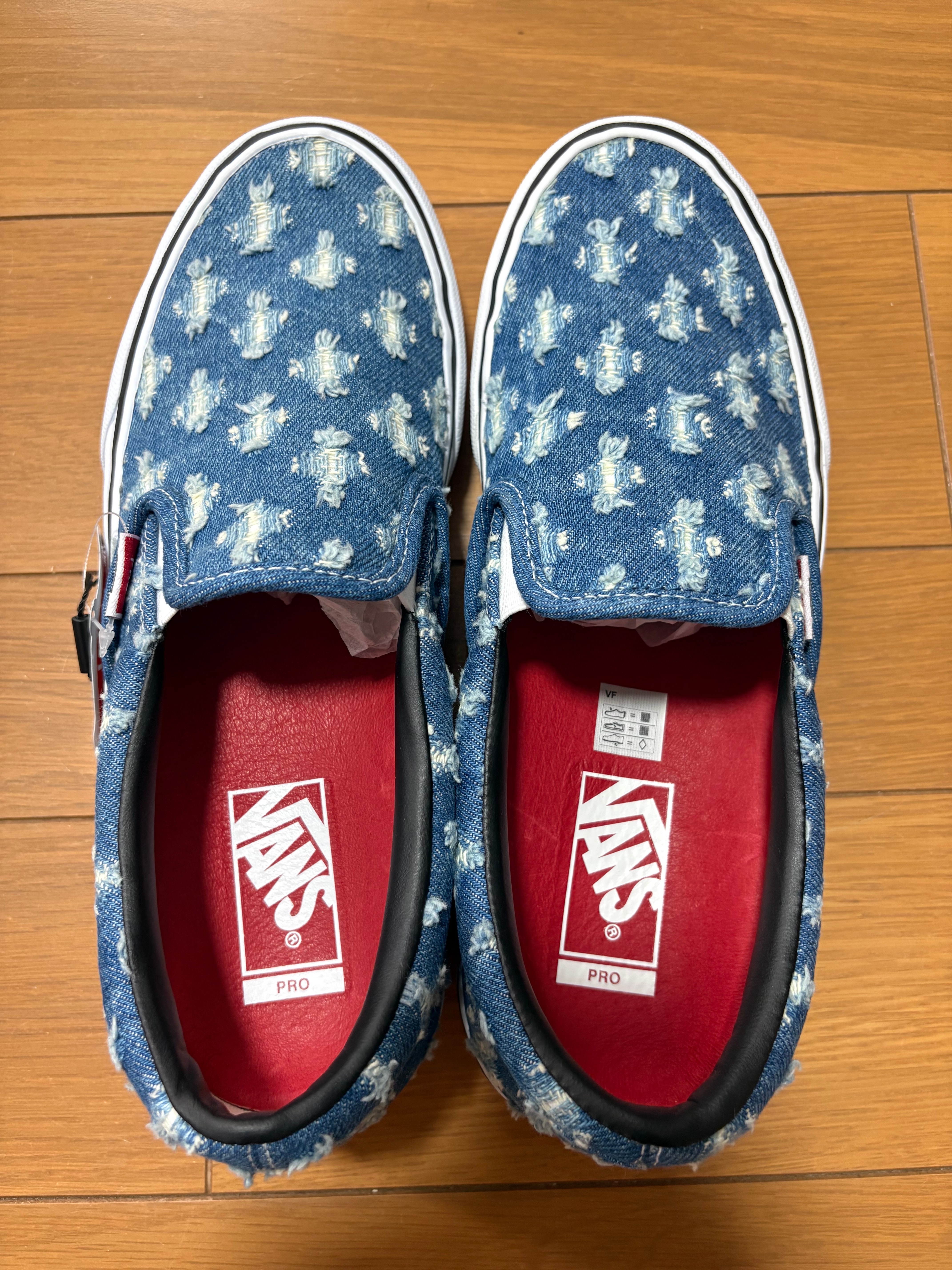 Supreme × Vans Slip-On Hole Punch Denim "Blue"