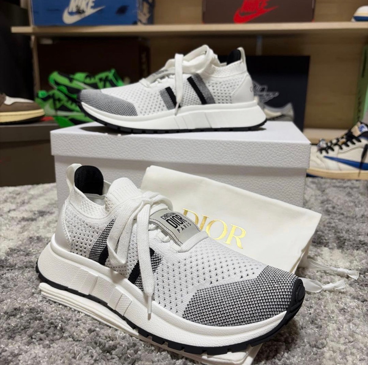Dior Women's Run'n'Dior Sneaker Technical Mesh "White/Black"