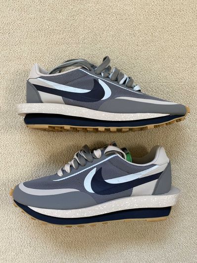 CLOT × Sacai × Nike LD Waffle "Grey Obsidian/Cool Grey"