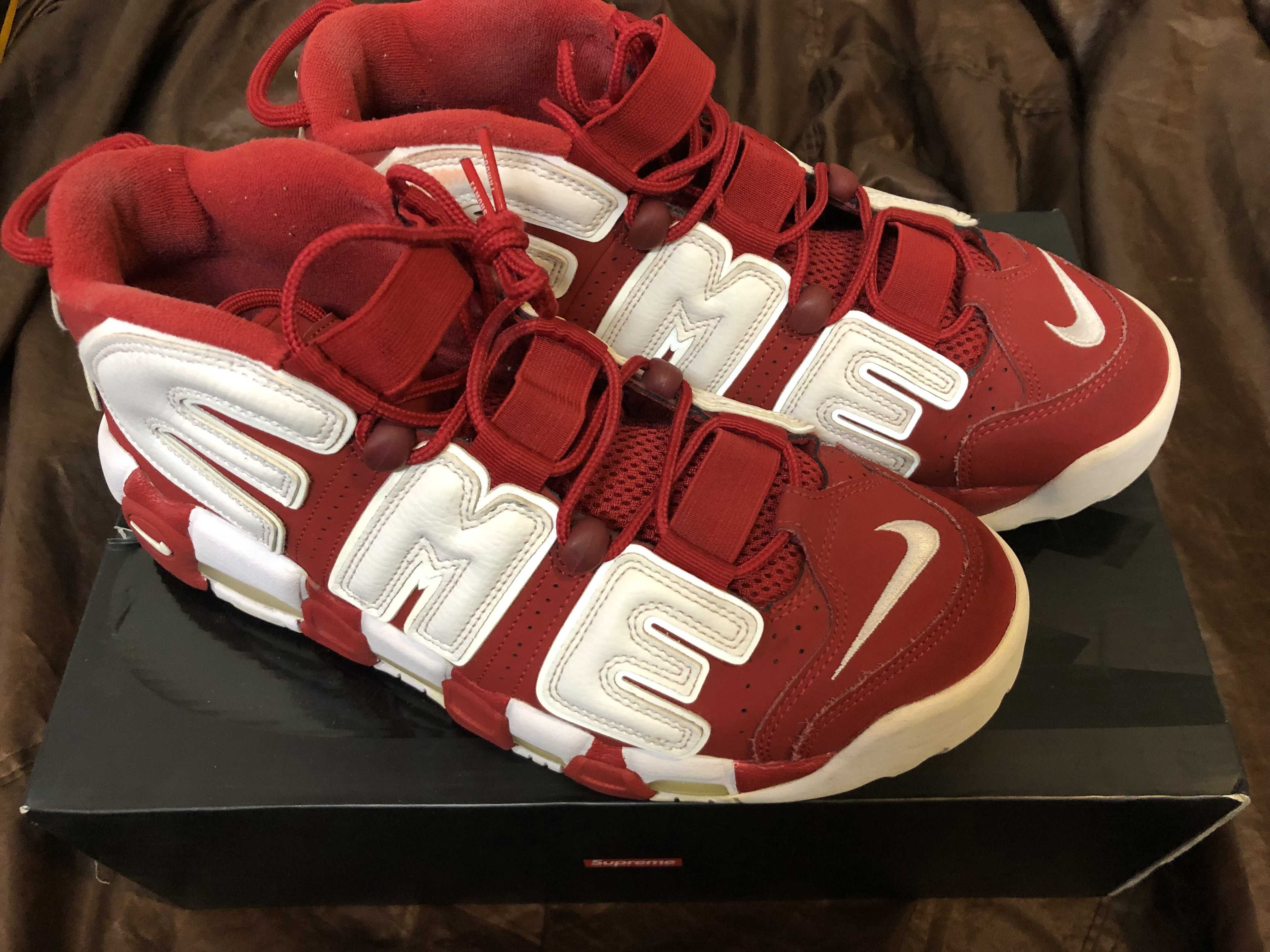 Supreme × Nike Air More Uptempo "White/Red"