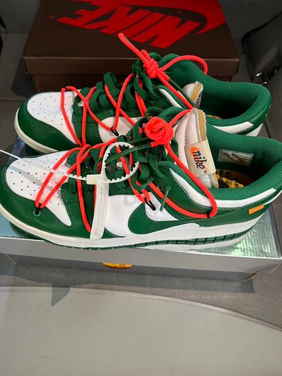 Off-White × Nike Dunk Low "White/Pine Green"