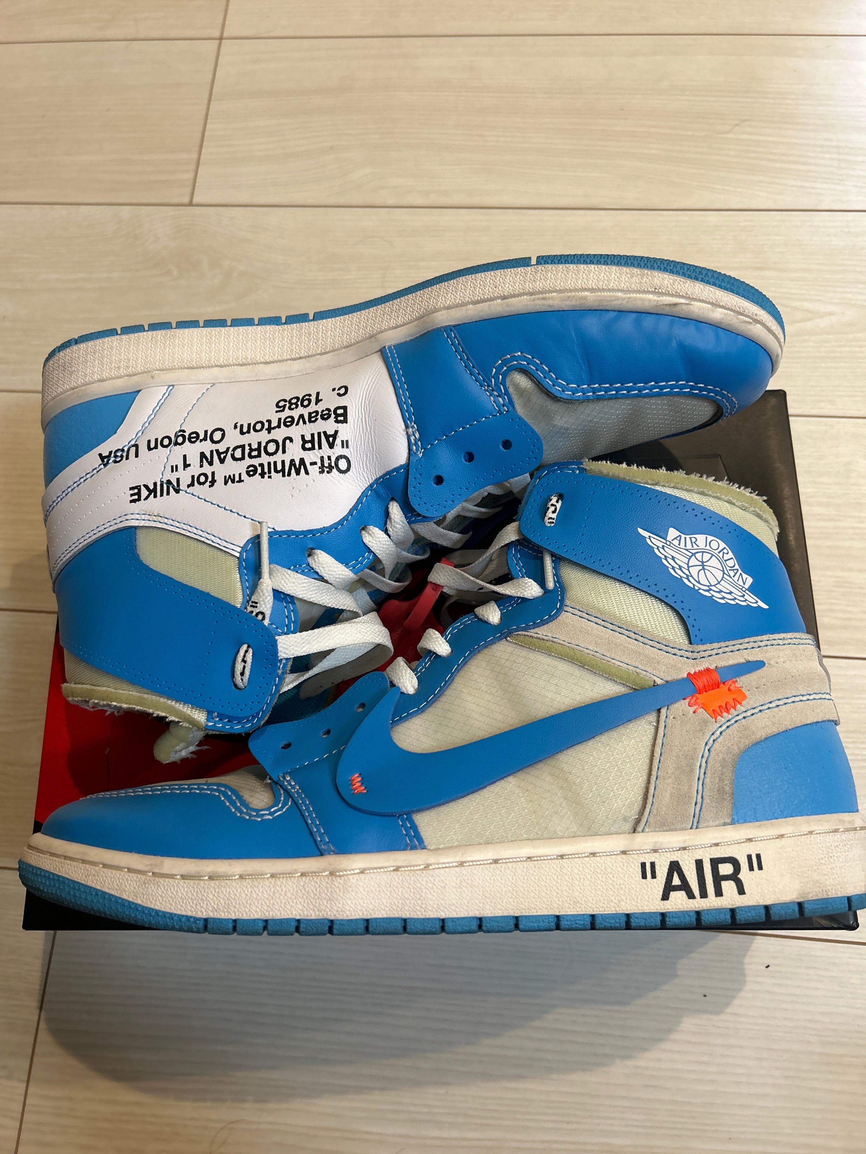 Off-White × Nike Air Jordan 1 High UNC "White/Dark Powder Blue"