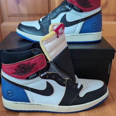 fragment design × UNION × Nike Air Jordan 1 High OG "Black/Varsity Red"