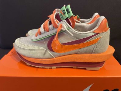 CLOT × Sacai × Nike LD Waffle "Orange Blaze"