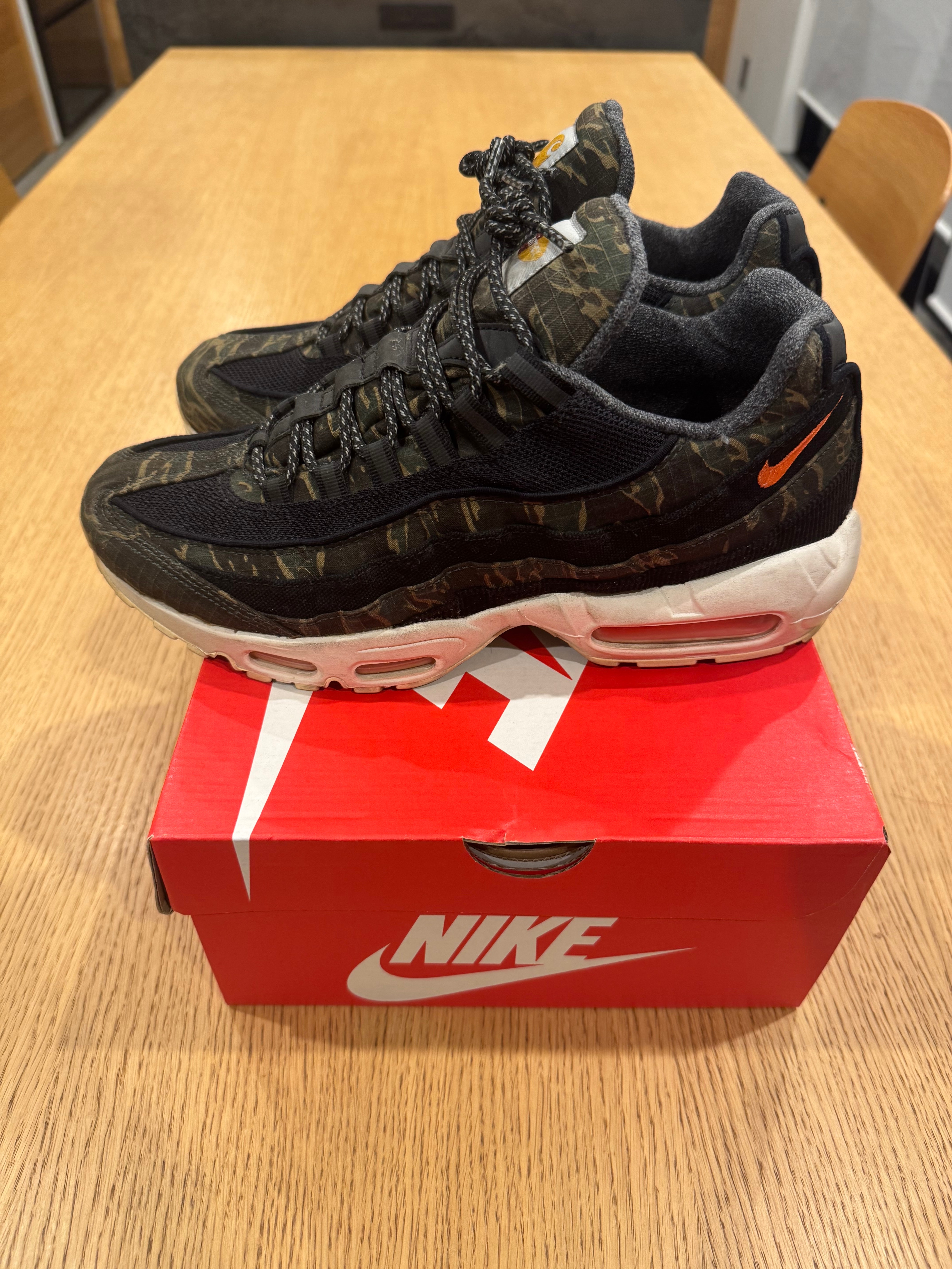 Carharte WIP × Nike Air Max 95 "Black/Sail/Total Orange"