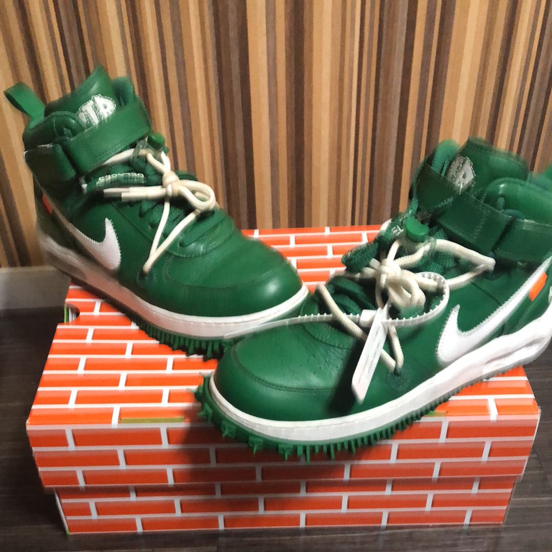 Off-White × Nike Air Force 1 Mid SP LTHR "Pine Green"