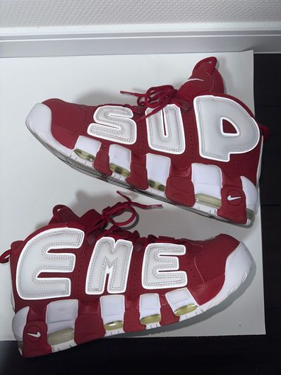 Supreme × Nike Air More Uptempo "White/Red"