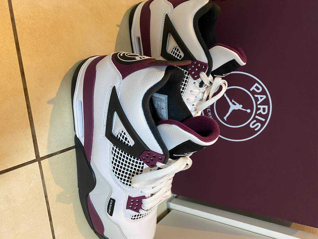 Paris Saint Germain ×Nike Air Jordan 4 Retro "White/Bordeaux/Neutral Gray"
