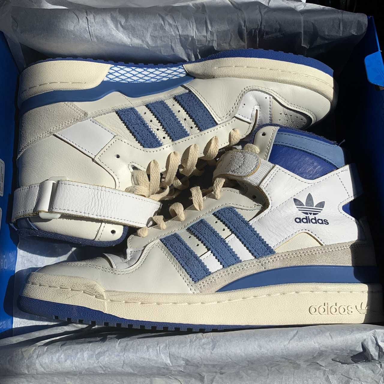 adidas Forum 84 High Blue Thread "Off White-Bright Blue/Footwear White"