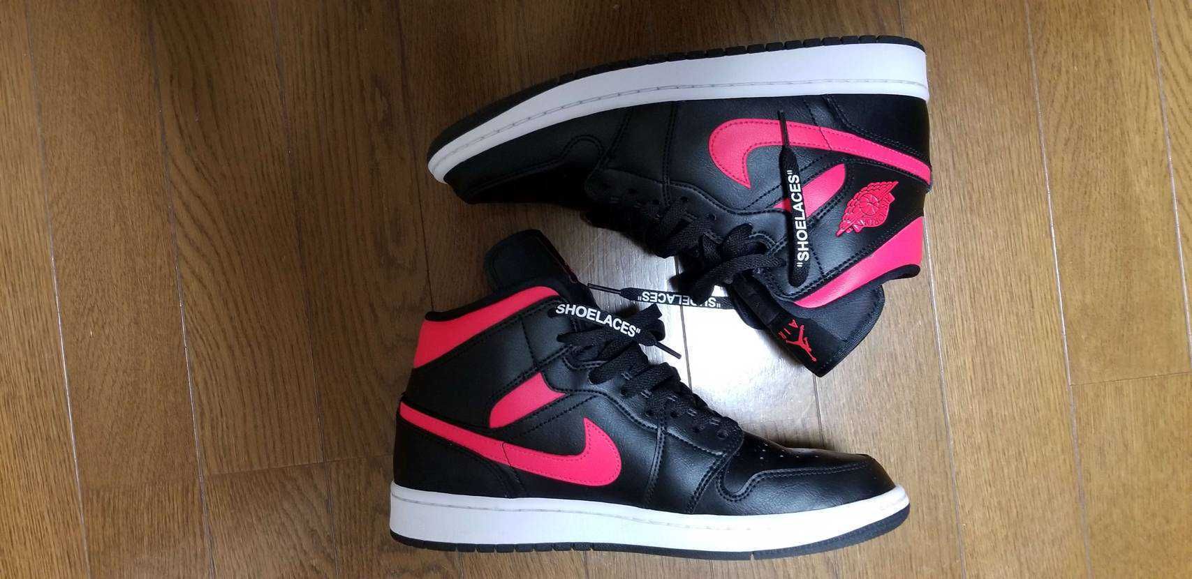 NIKE Women's AIR JORDAN 1 MID "BLACK/SIREN RED/WHITE"