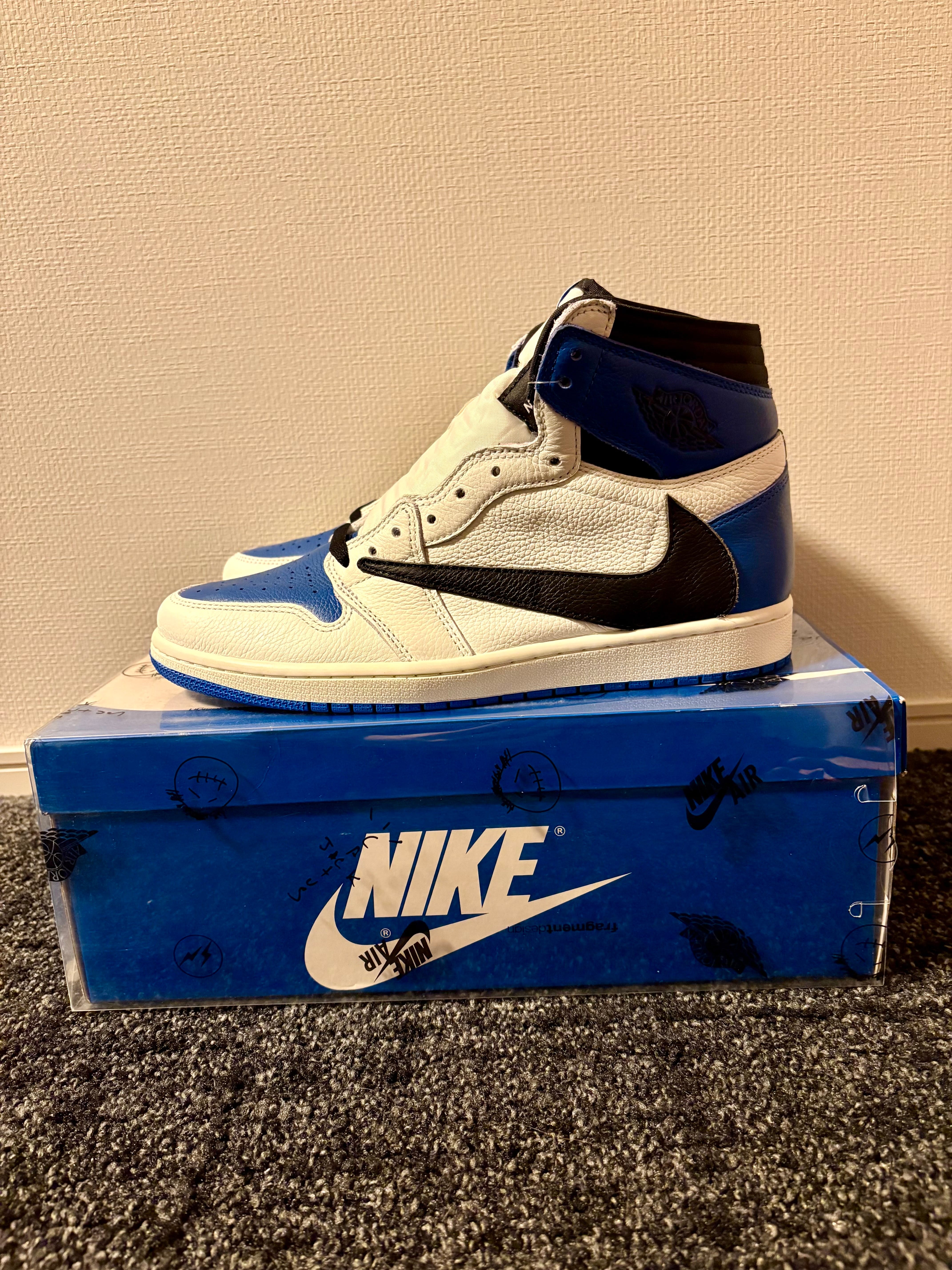 Travis Scott × fragment design × Nike Air Jordan 1 Retro High OG SP "Military Blue"