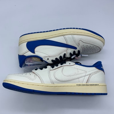 Travis Scott × fragment design × Nike Air Jordan 1 Low OG "Sail/Military Blue"