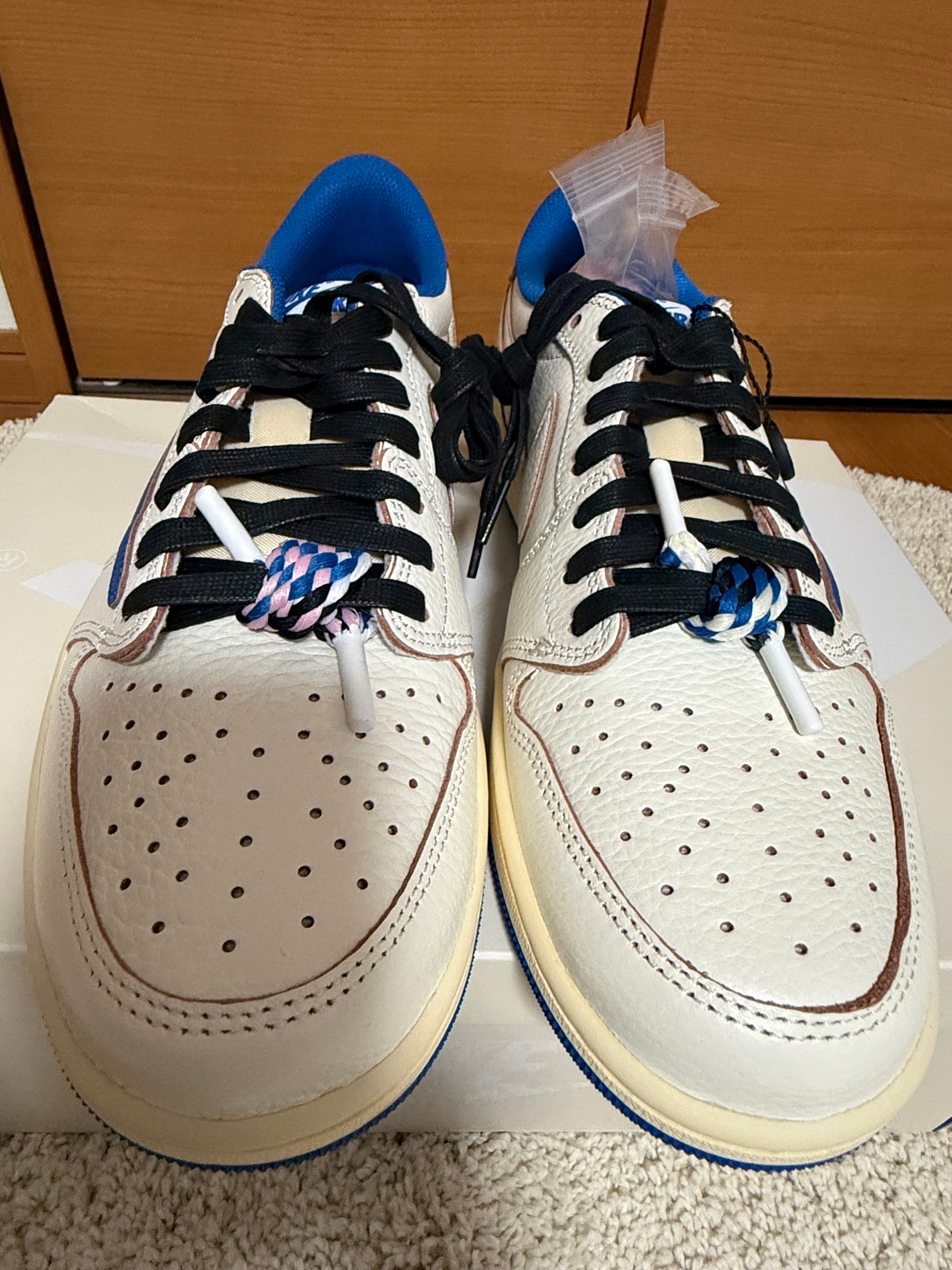 Travis Scott × fragment design × Nike Air Jordan 1 Low OG "Sail/Military Blue"