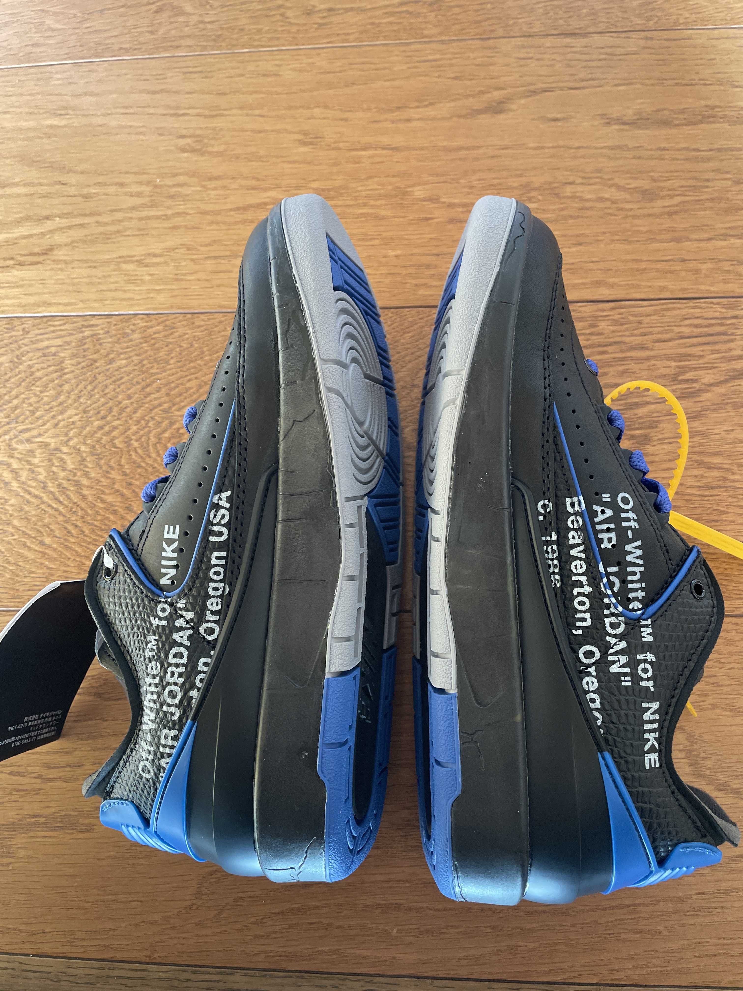 Off-White × Nike Air Jordan 2 Low "Black and Varsity Royal"