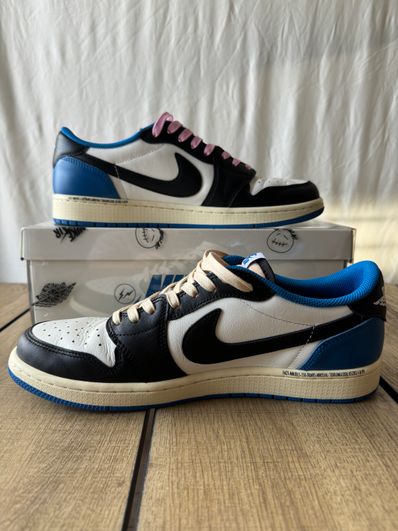 Travis Scott × fragment design × Nike Air Jordan 1 Low OG SP "Military Blue"