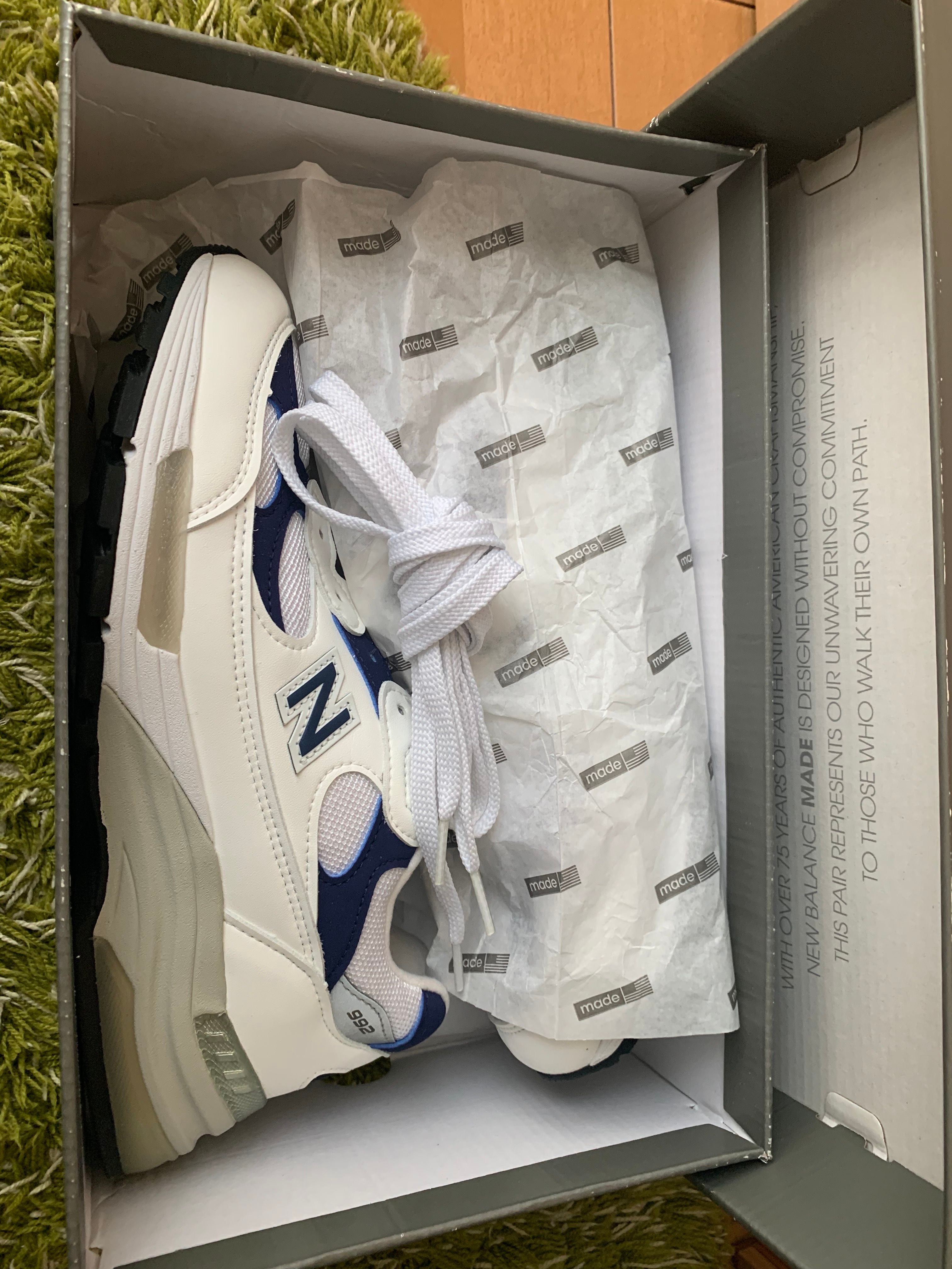 New Balance 992 Made in USA "White Navy"