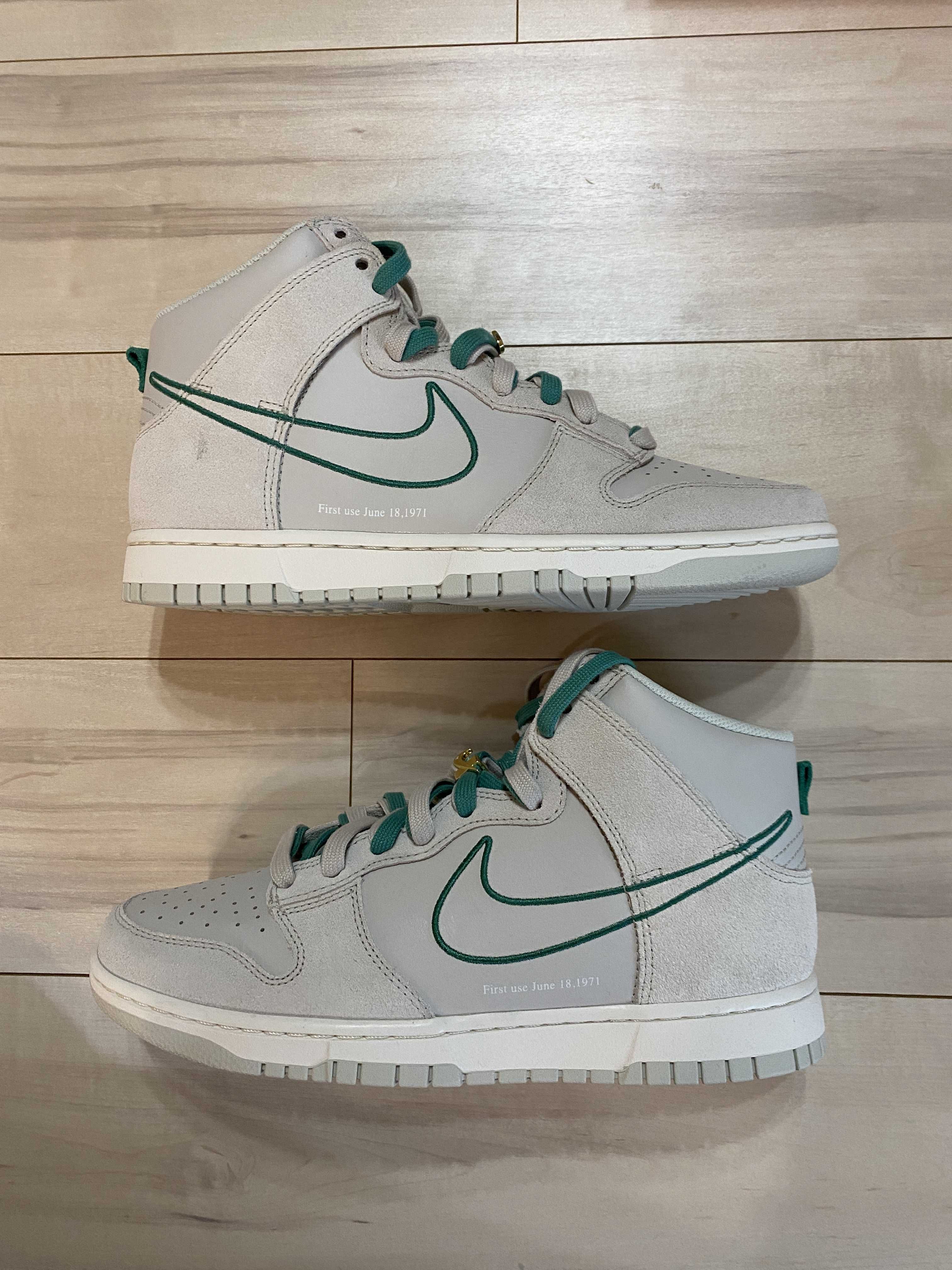 Nike Dunk High SE First Use "Light Bone/Green Noise"