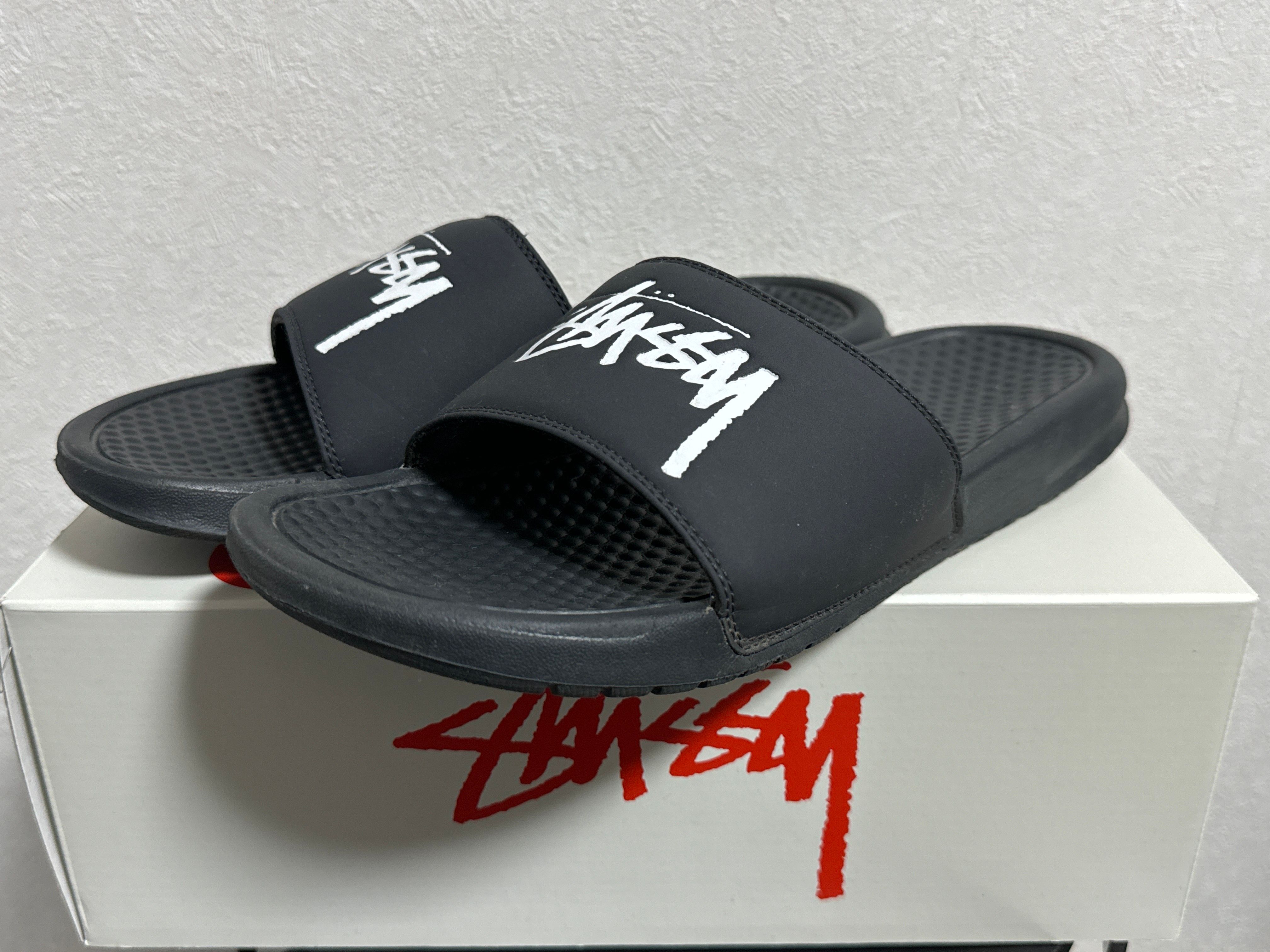 Stussy × Nike  Benassi Slide "Off Noir" (CW2787-001)