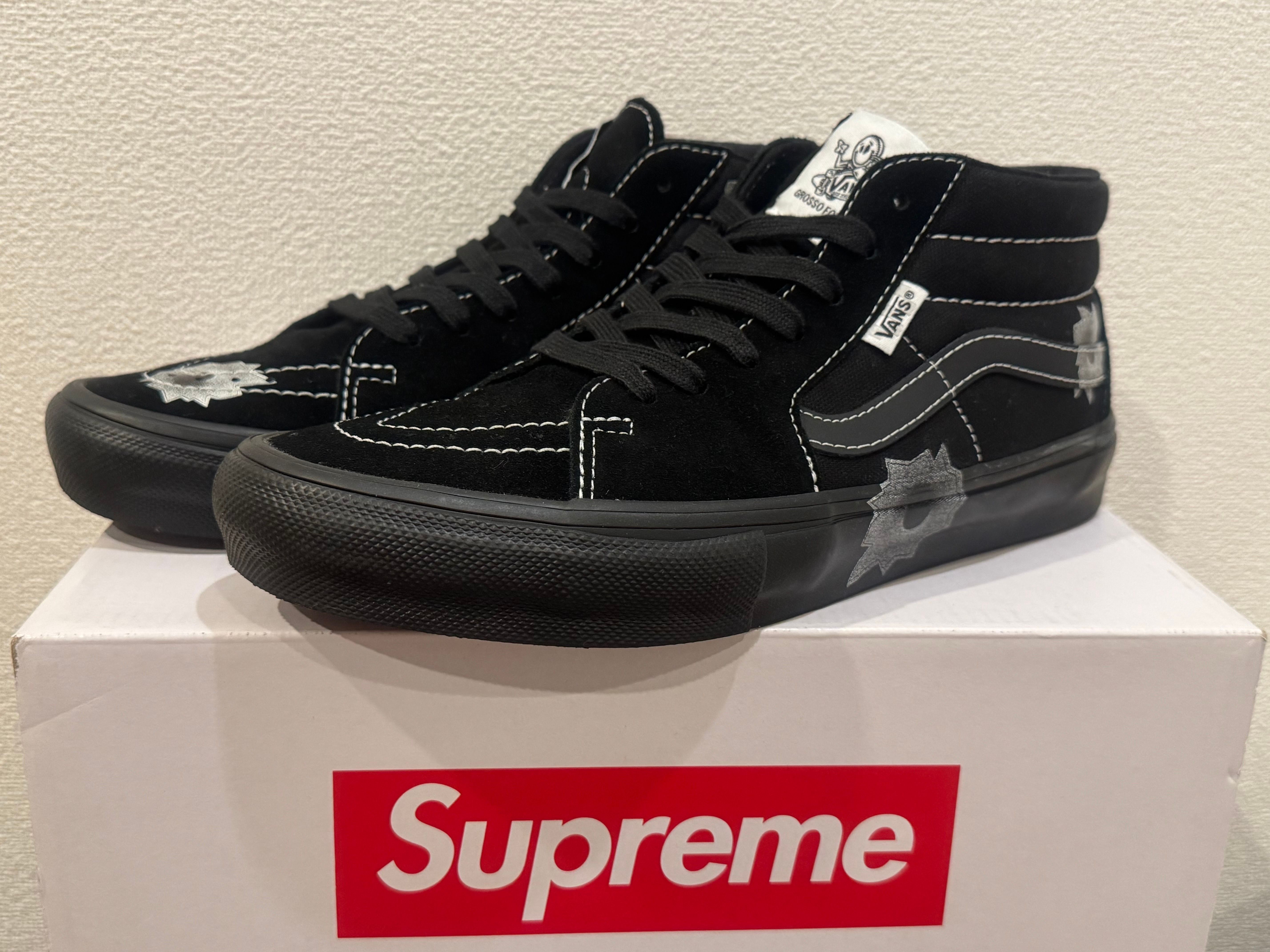 Nate Lowman × Supreme × Vans Skate Grosso Mid "Bullet Hole/Black" (Japan Exclusive) (25SS Week9)