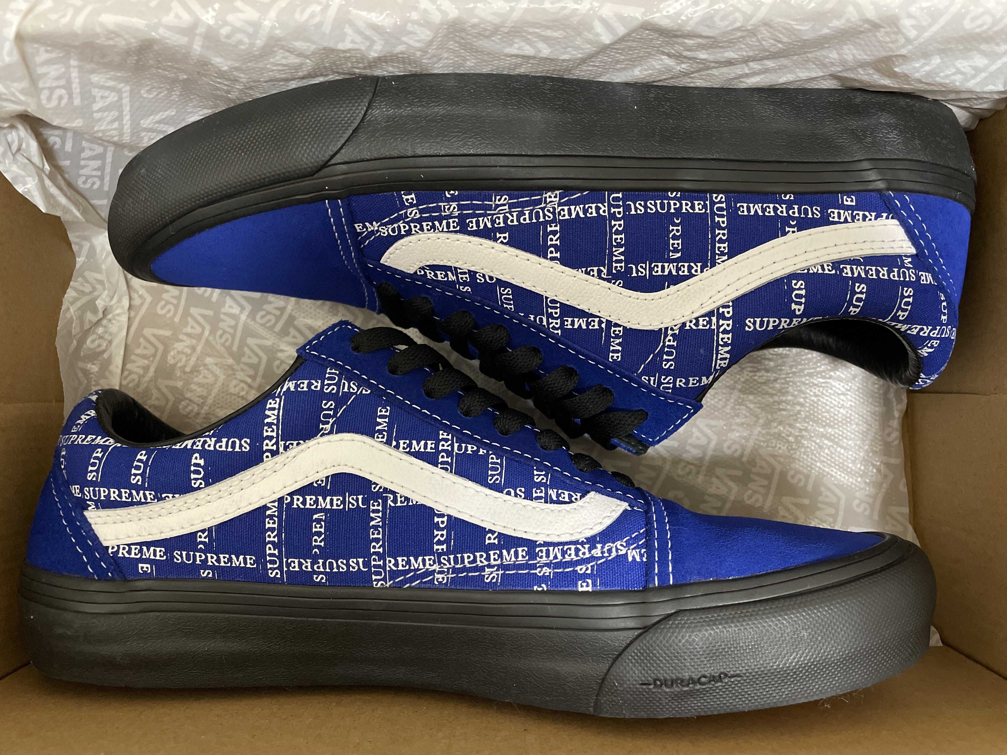 Supreme × Vans Old Skool "Grid Blue"