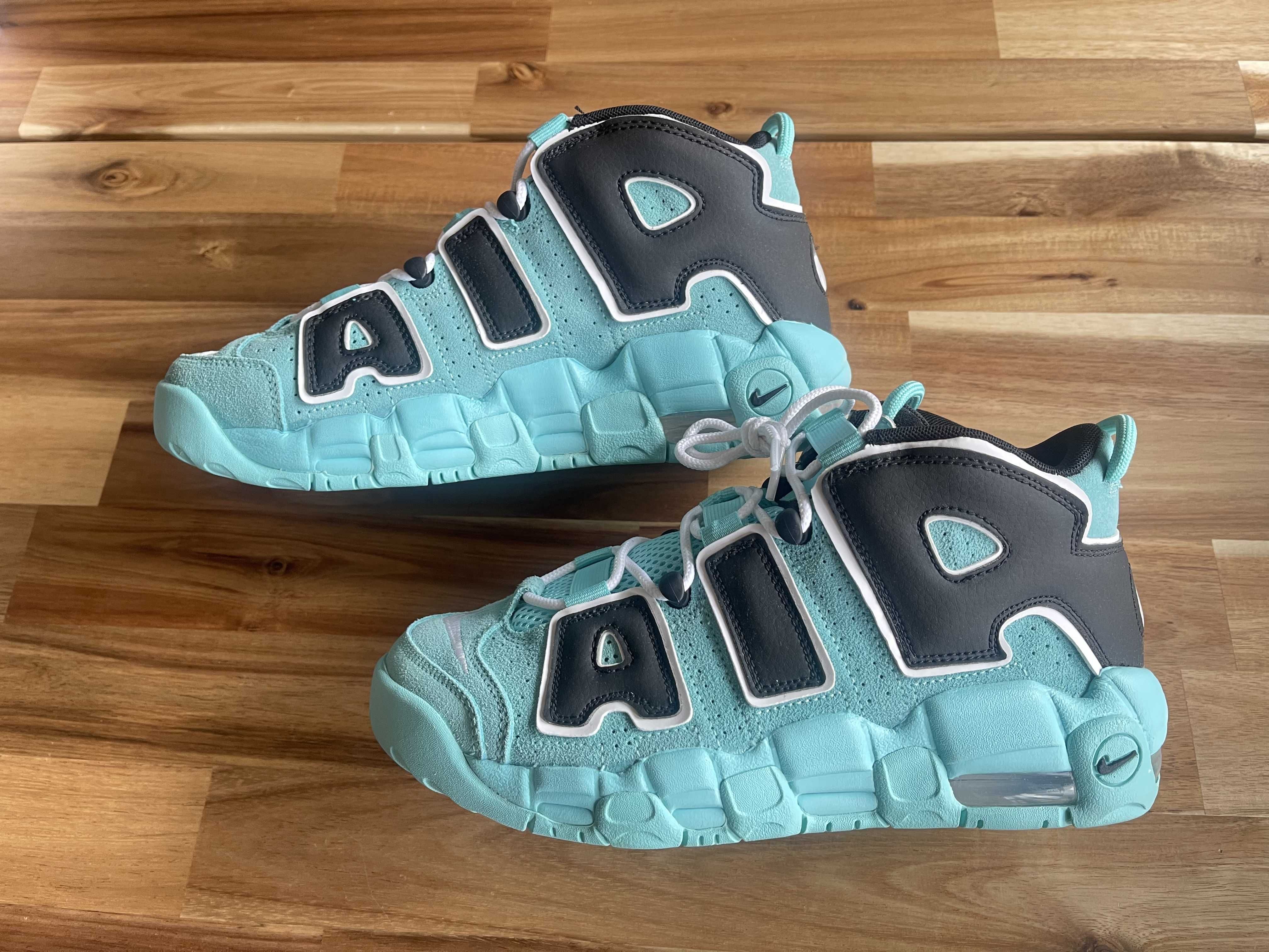 NIKE AIR MORE UPTEMPO GS "LIGHT AQUA / BLACK / WHITE"