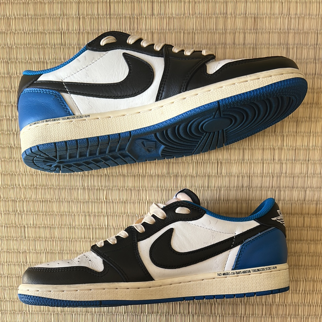 Travis Scott × fragment design × Nike Air Jordan 1 Low OG SP "Military Blue"
