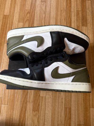 Nike Air Jordan 1 Low "Black/Medium Olive/White"