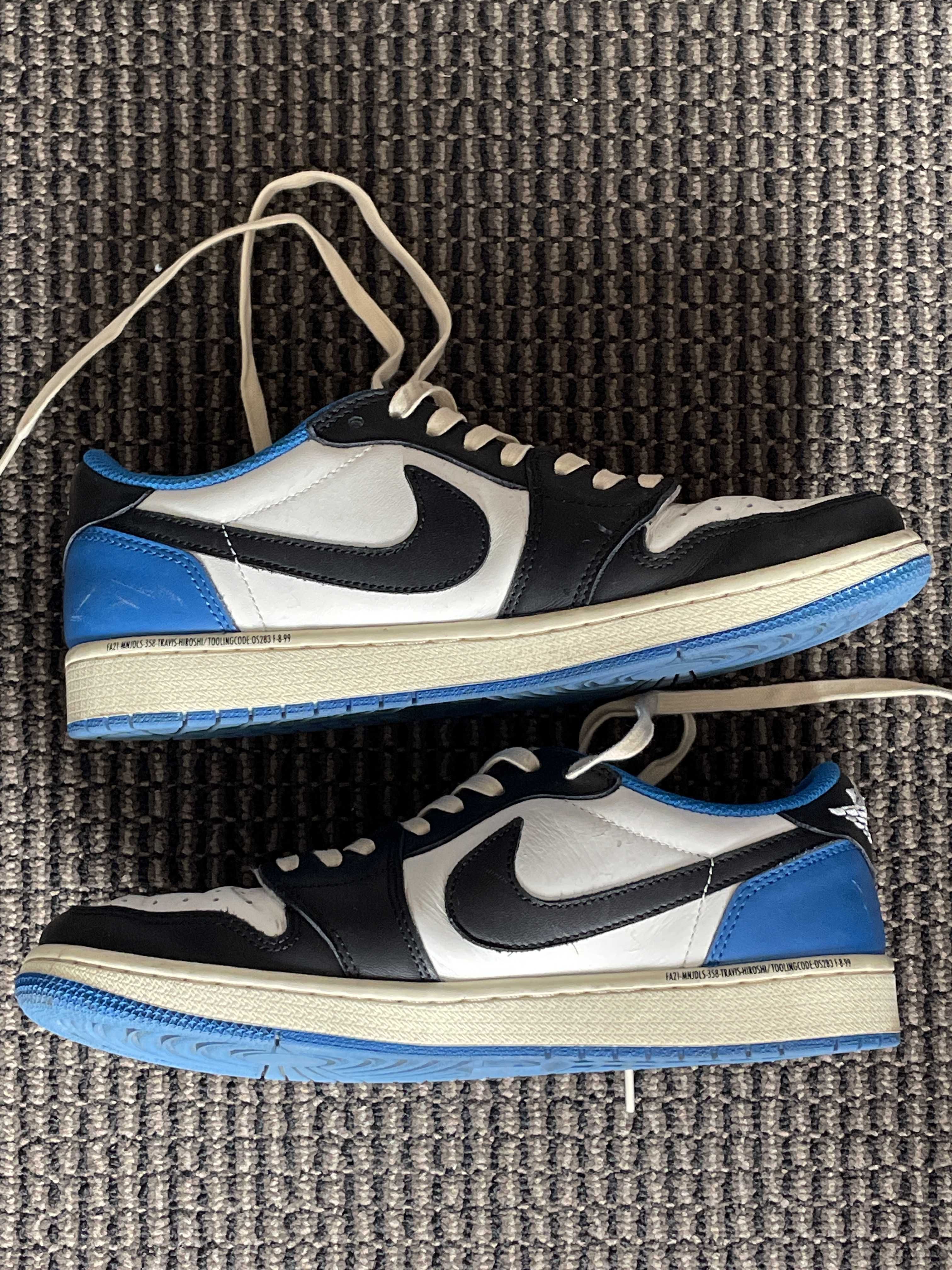 Travis Scott × fragment design × Nike Air Jordan 1 Low OG SP "Military Blue"