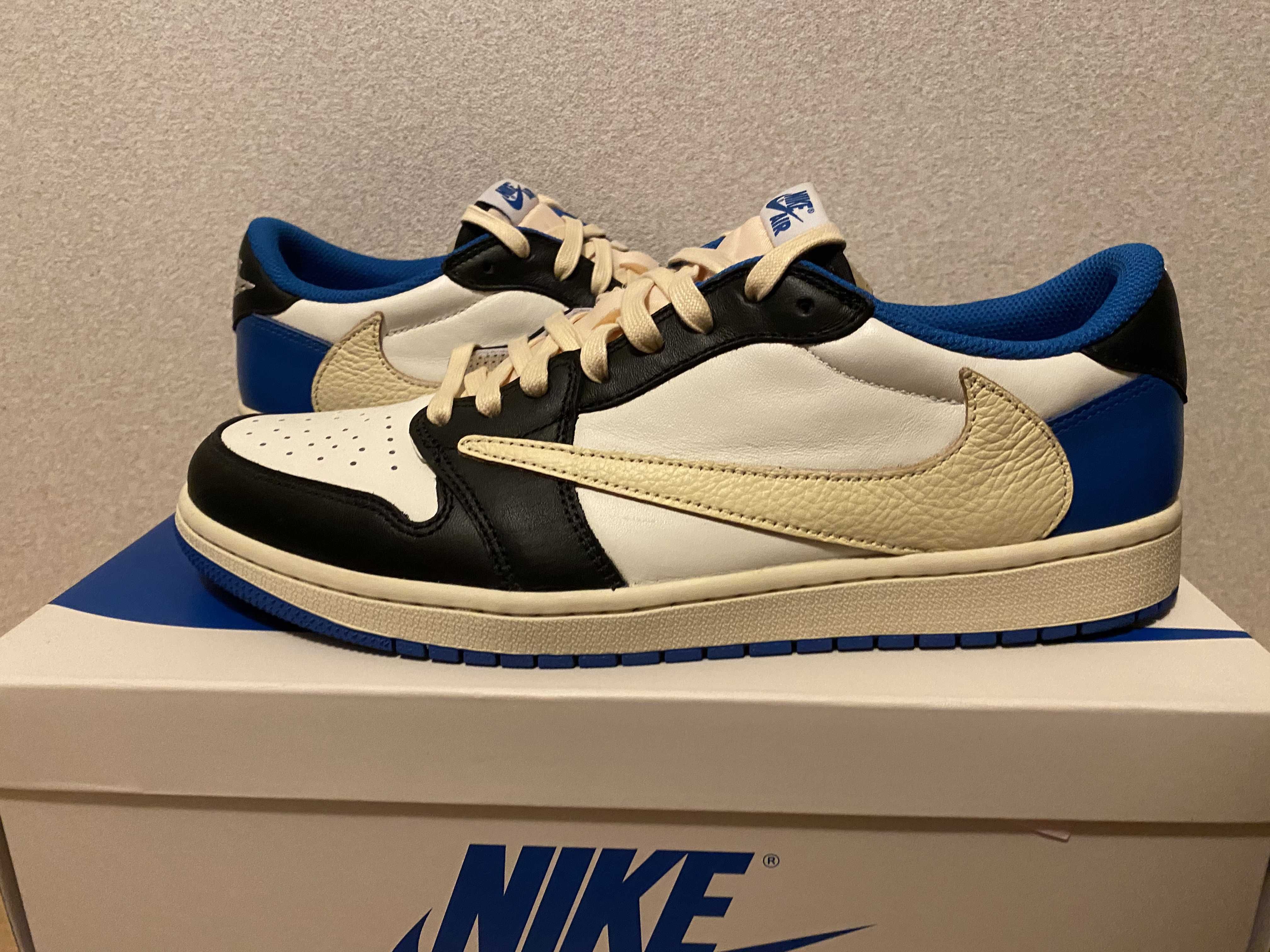 Travis Scott × fragment design × Nike Air Jordan 1 Low OG SP "Military Blue"