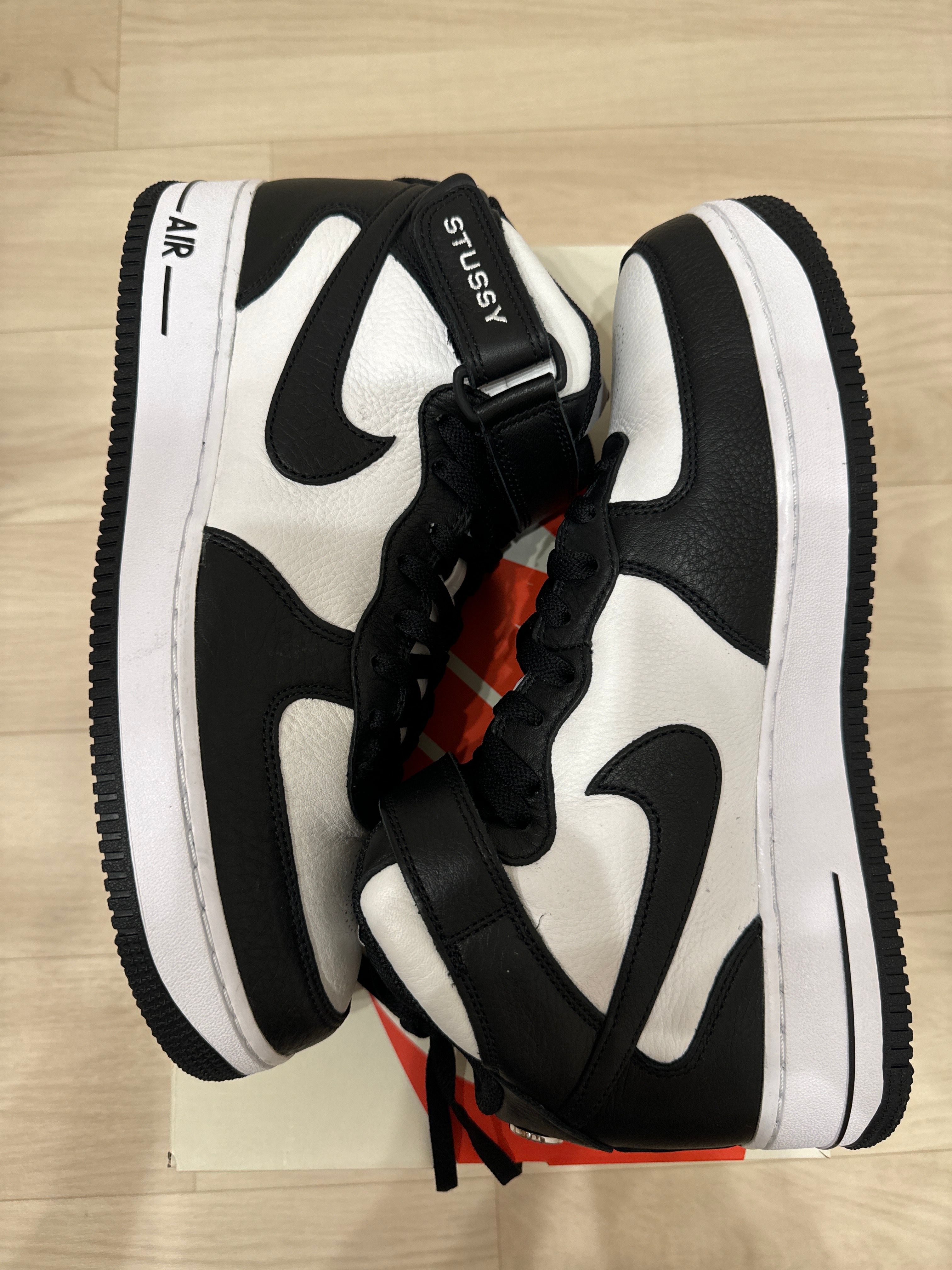Stussy × Nike Air Force 1 Mid "Black and Light Bone"