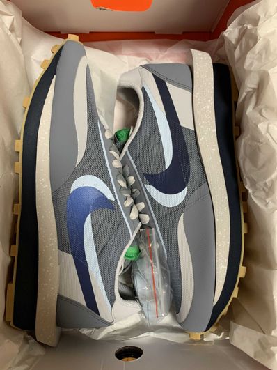 CLOT × Sacai × Nike LD Waffle "Grey Obsidian/Cool Grey"