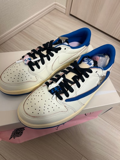 Travis Scott × fragment design × Nike Air Jordan 1 Low OG "Sail/Military Blue"