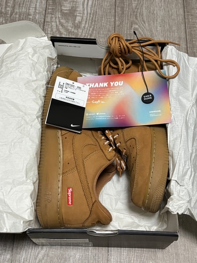 Supreme × Nike Air Force 1 Low "Flax/Wheat"