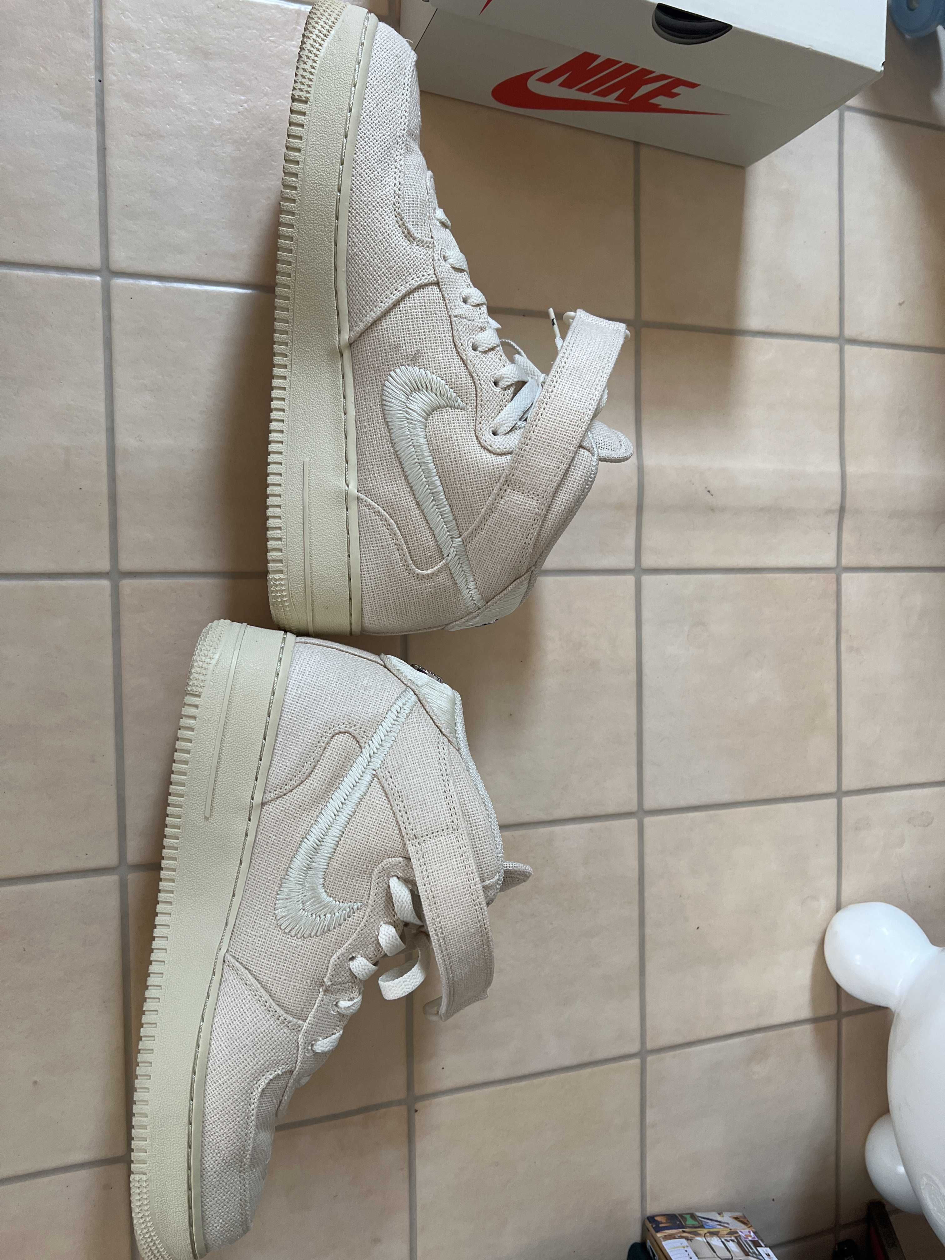 Stussy × Nike Air Force 1 Mid "Fossil Stone"