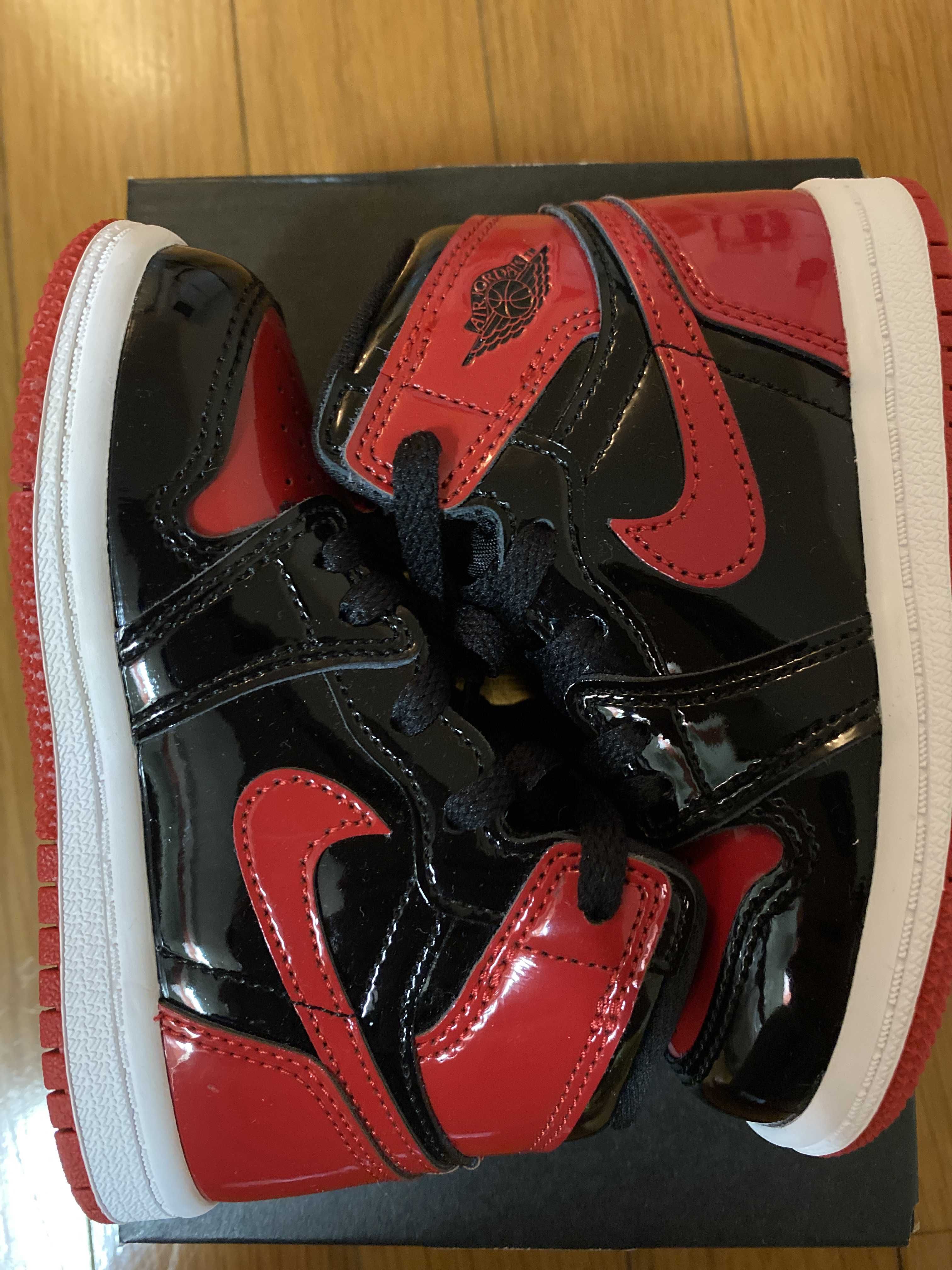 Nike TD Air Jordan 1 High OG "Patent Bred"