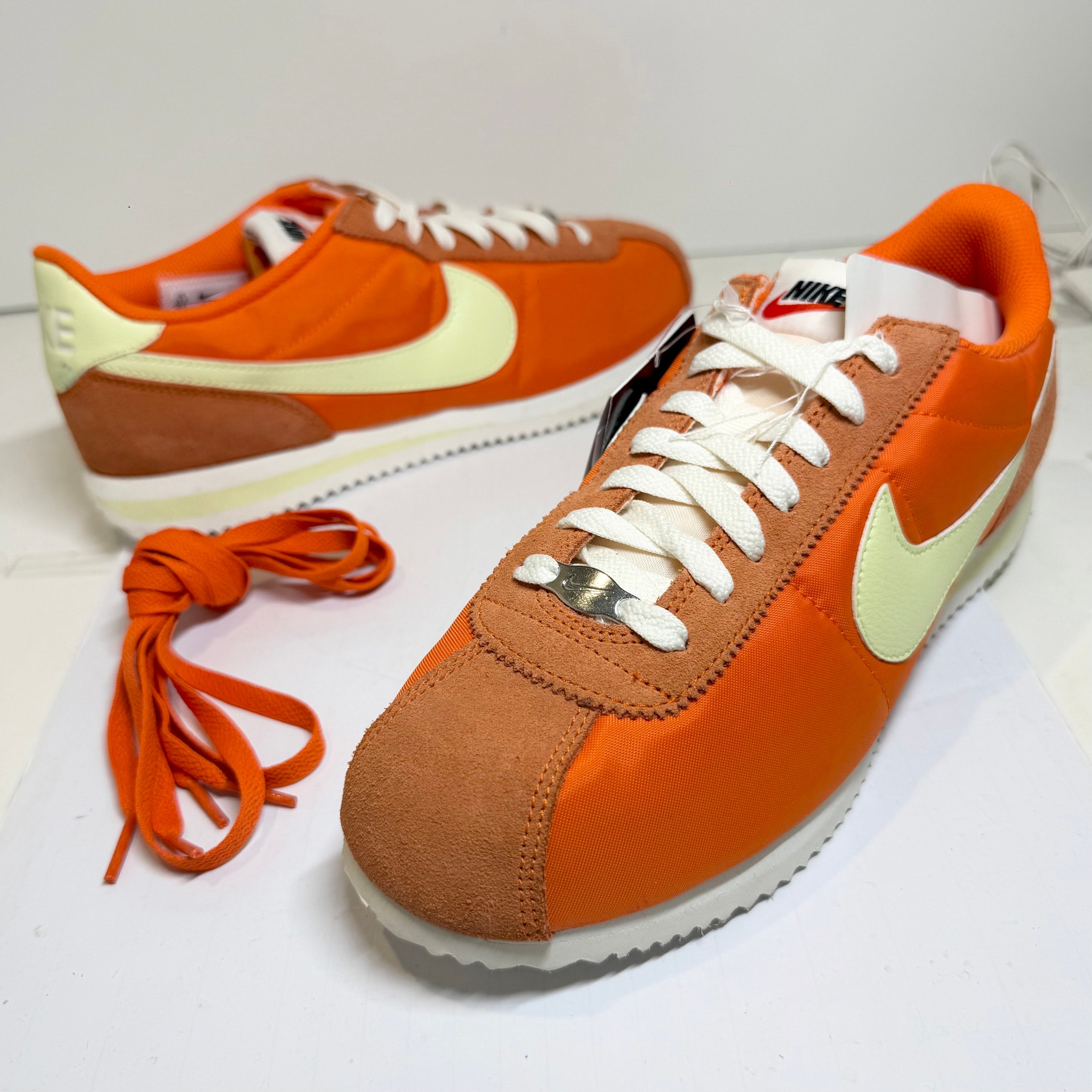 Nike Women's Cortez Textile "Safety Orange/Life Lime"