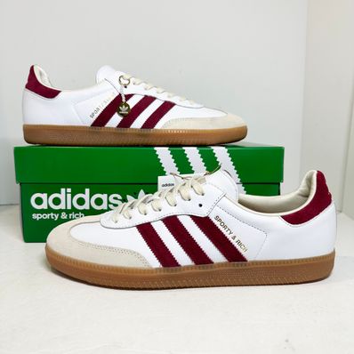 Sporty & Rich × adidas Samba OG "White/Burgundy"