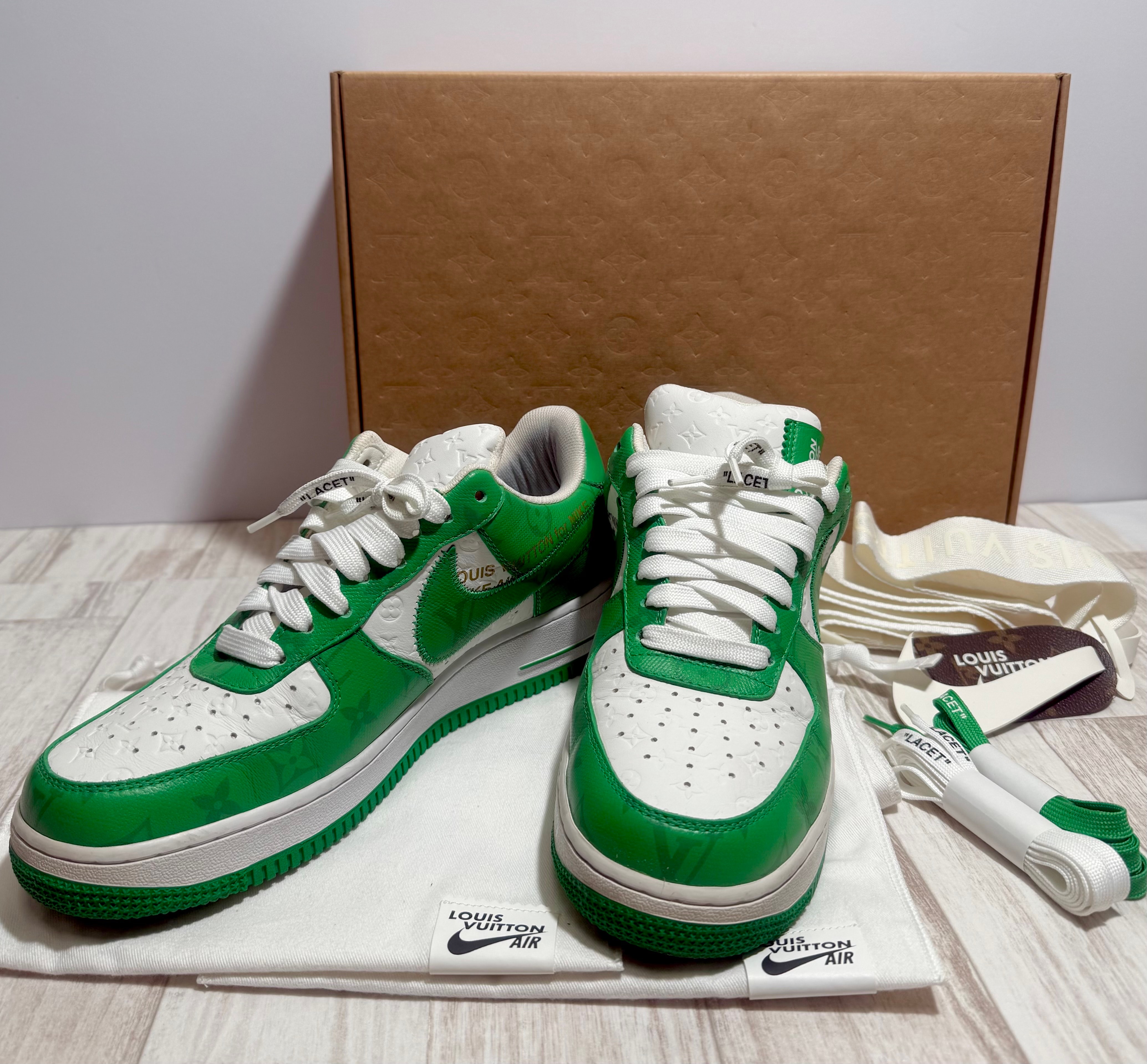Louis Vuitton × Nike Air Force 1 Low by Virgil Abloh "White & Gym Green"