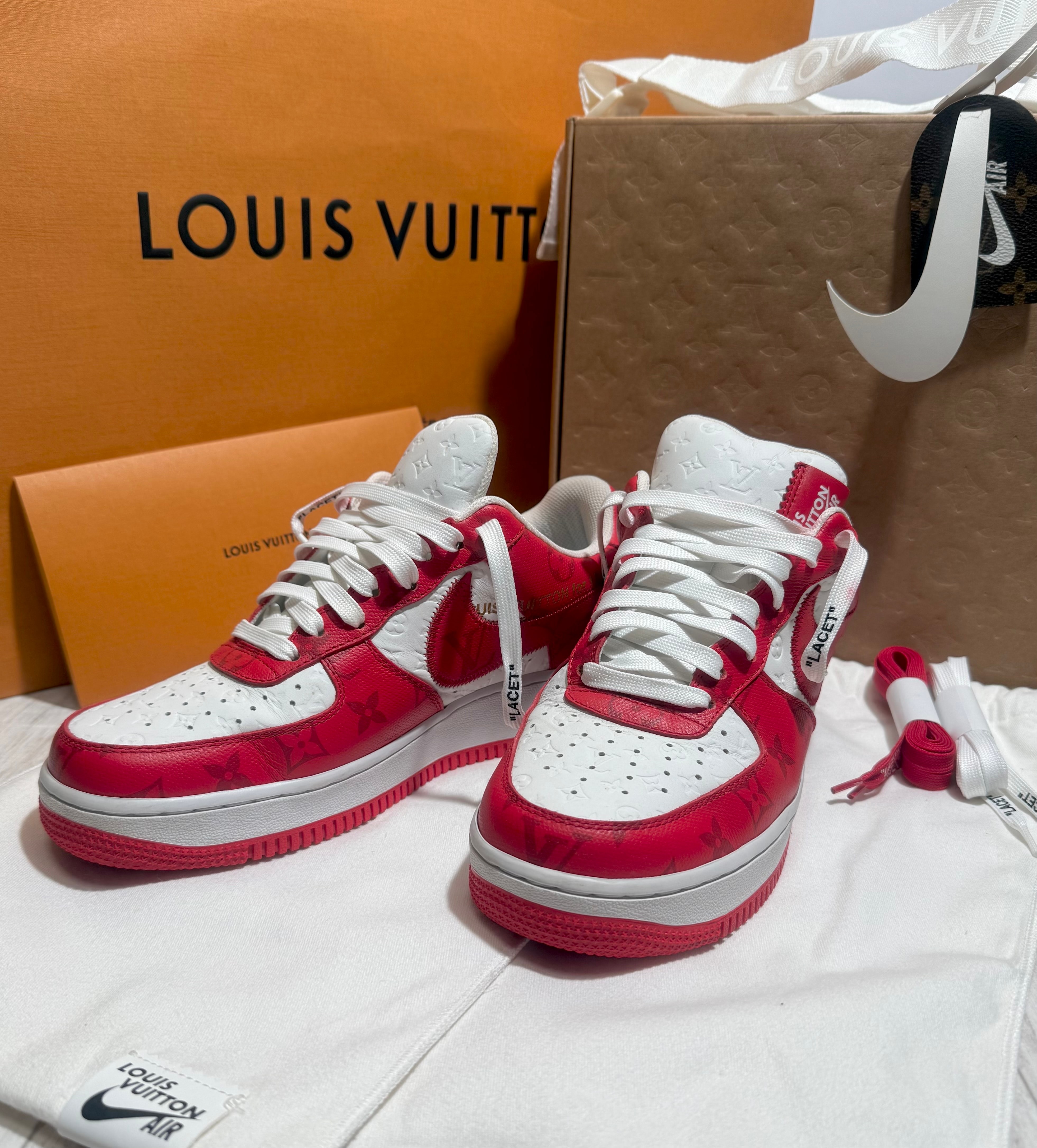 Louis Vuitton × Nike Air Force 1 Low by Virgil Abloh "White & Comet Red"
