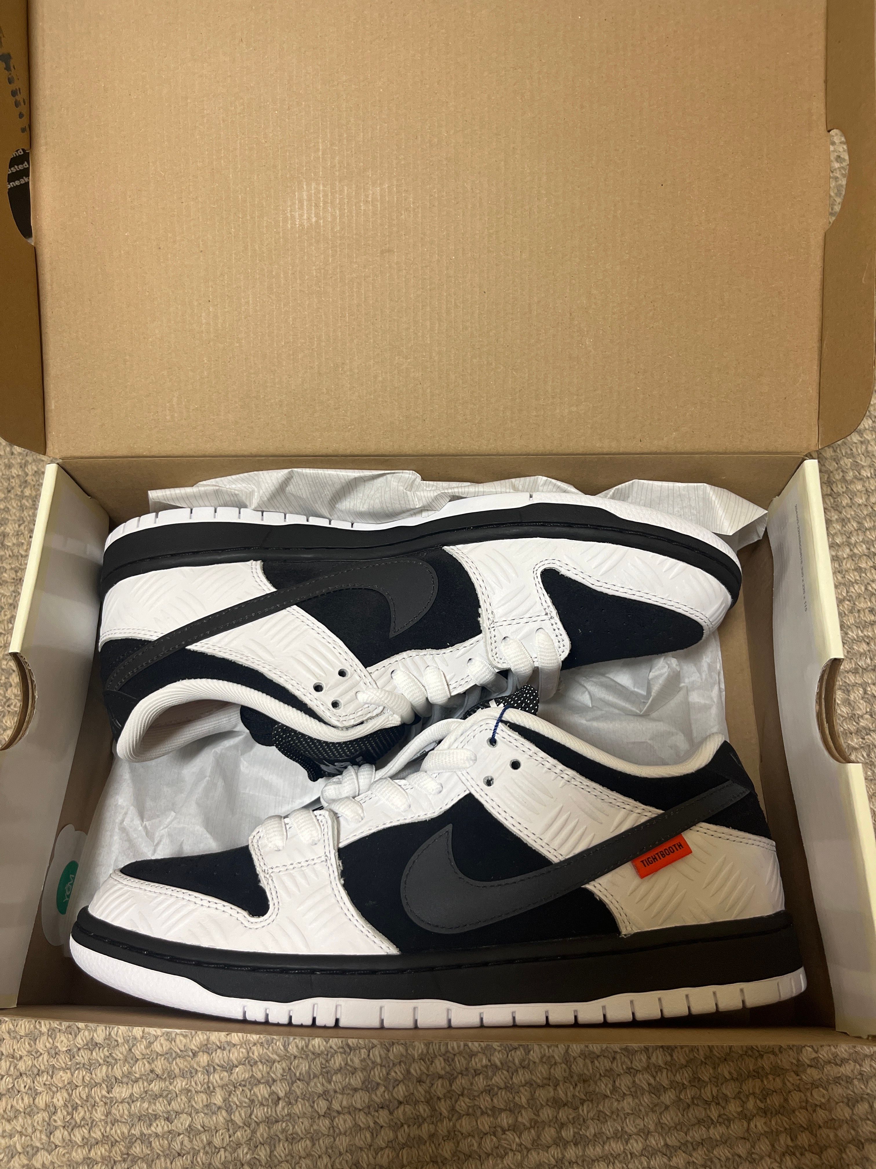 TIGHTBOOTH × Nike SB Dunk Low Pro QS "Black and White"
