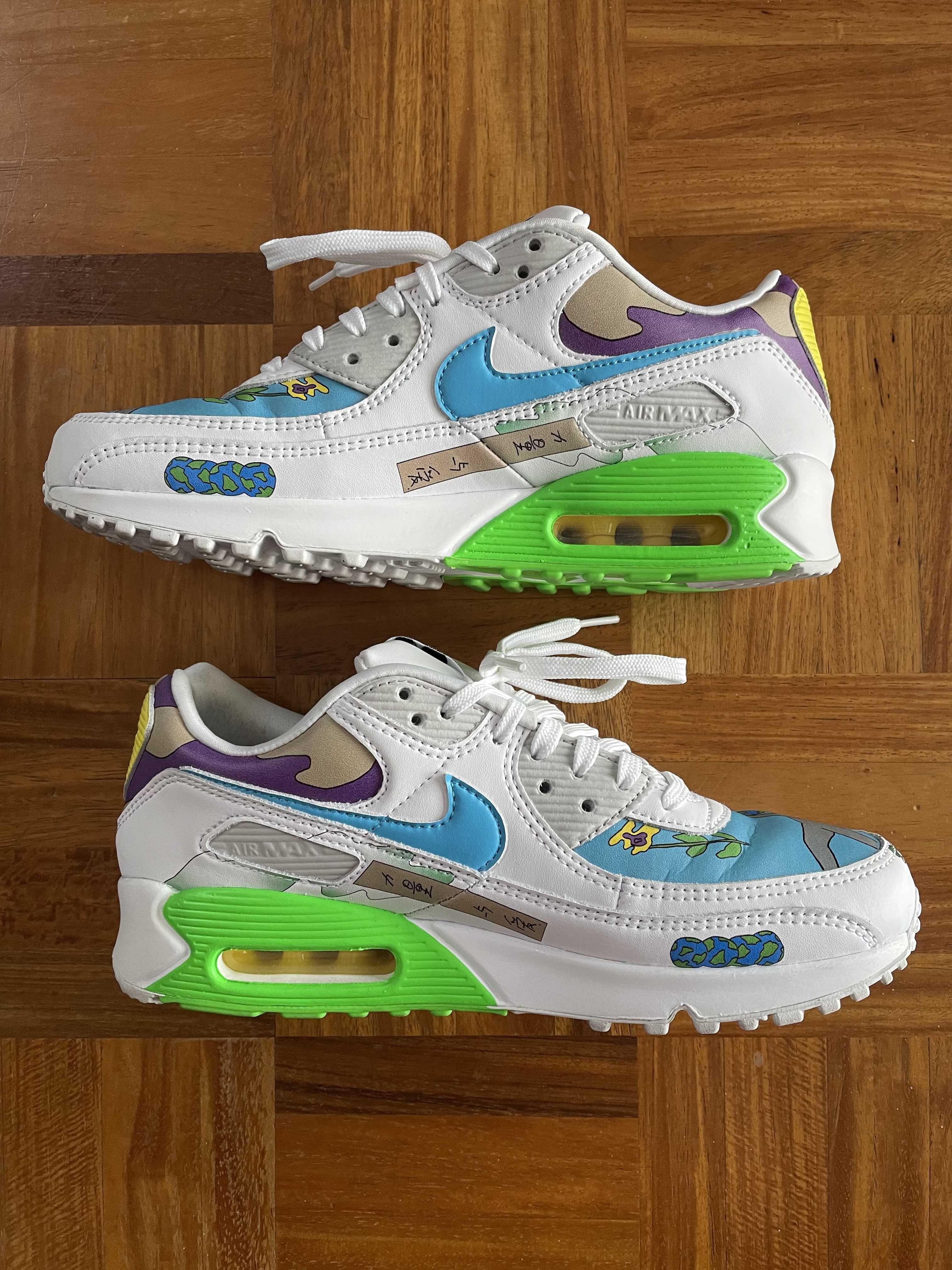 RUOHAN WANG × NIKE AIR MAX 90 FLYLEATHER "WHITE/MULTI COLOR"