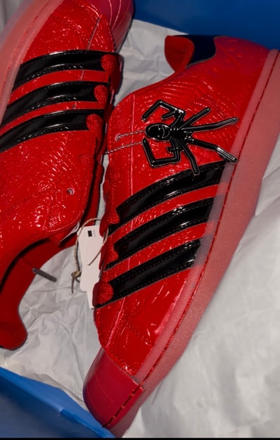 Sp5der × adidas Superstar "Red/Core Black"