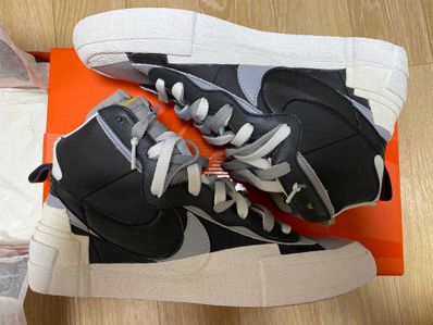 sacai × NIKE BLAZER MID "BLACK/WOLF GREY/WHITE"