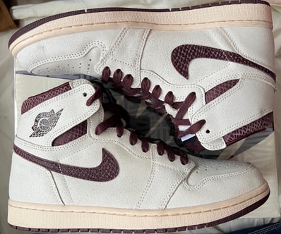 A Ma Maniere × Nike Air Jordan 1 Retro High OG "Sail and Burgundy"