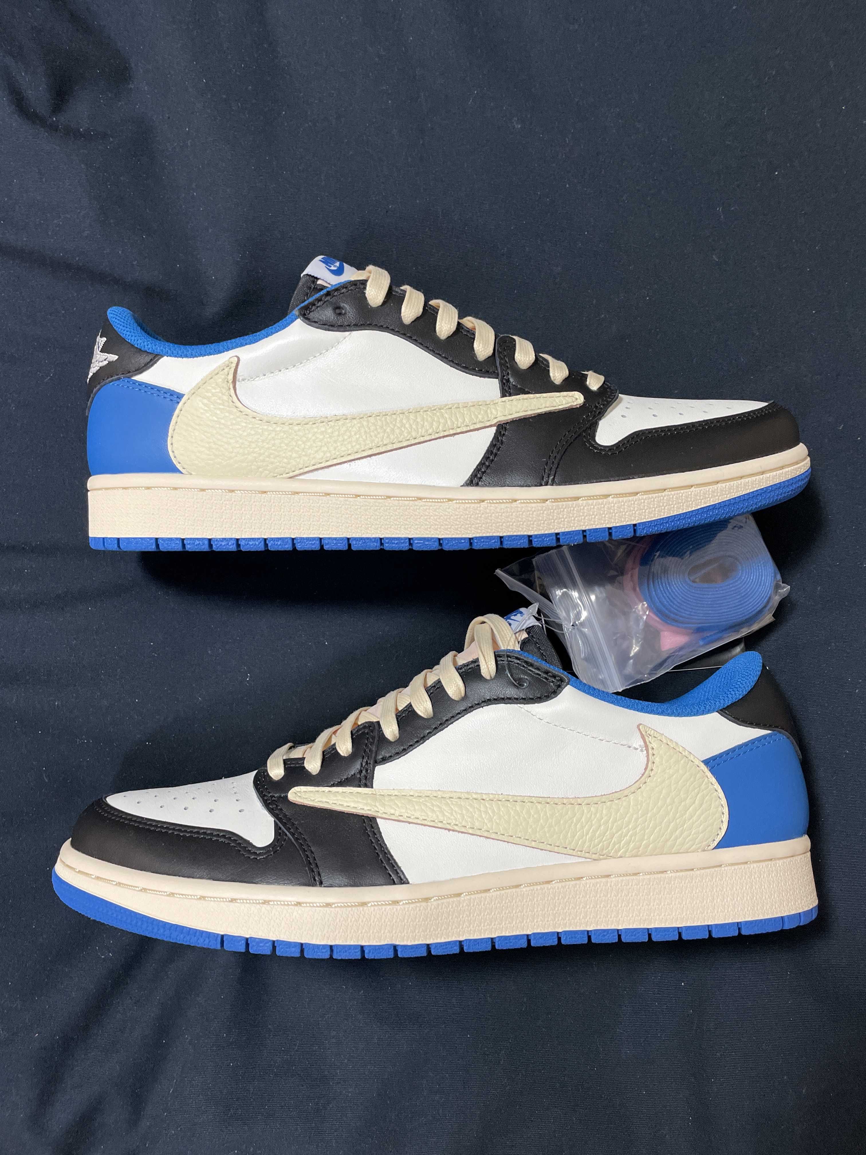 Travis Scott × fragment design × Nike Air Jordan 1 Low OG SP "Military Blue"
